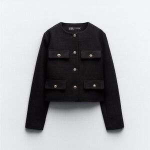 Zara black cropped jacket